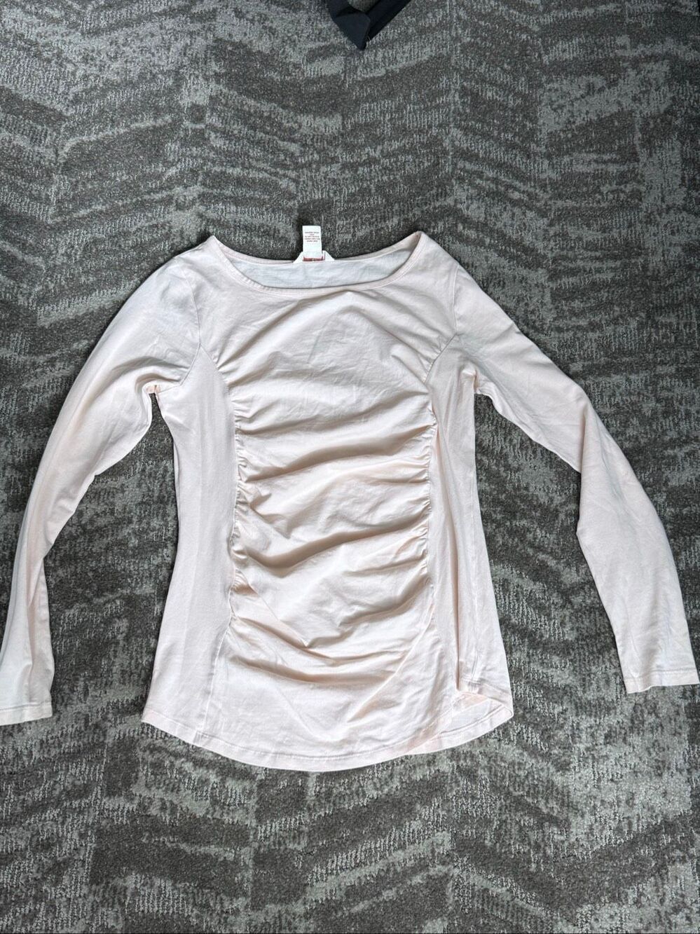Sundance Ivory Ruched Long Sleeve Cotton Top Size Medium